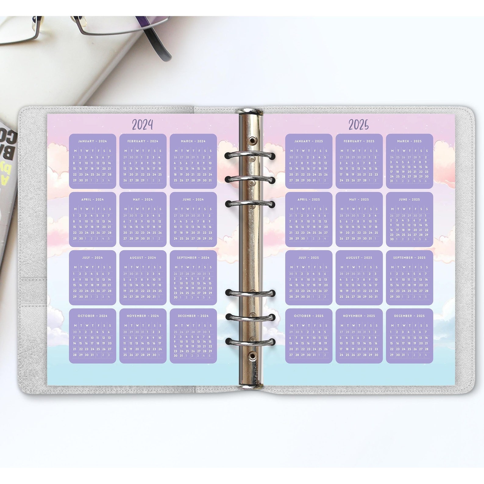 Printable 20242025 Yearly Calendar Animeinspired Yearly Etsy