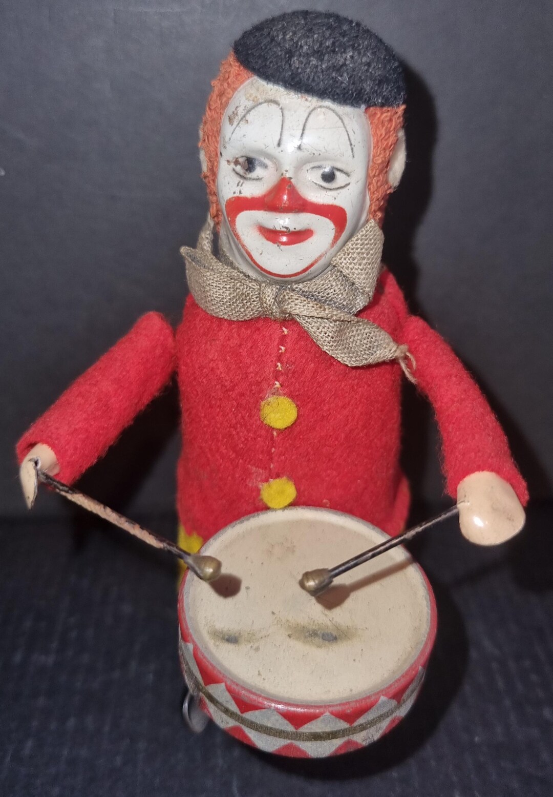 Schuco Dancing Clown Figure With Drum, Clockwork Drive, Circa 1945 ...