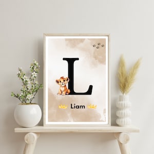 SIMBA WALL ART Simba Lion King Wall Art, Baby Name Wall Sign, Set of 3 ...