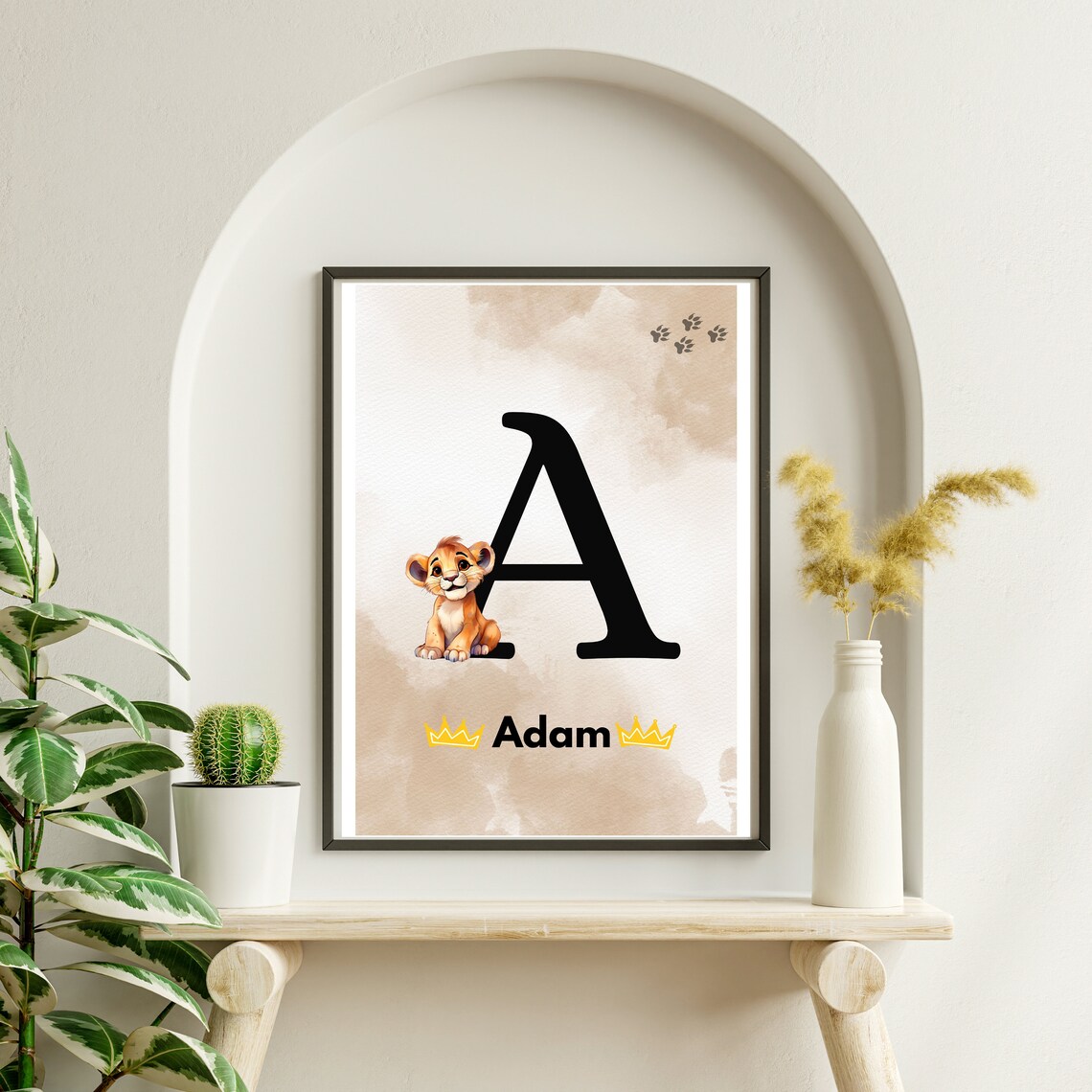 SIMBA WALL ART Simba Lion King Wall Art, Baby Name Wall Sign, Set of 3 ...