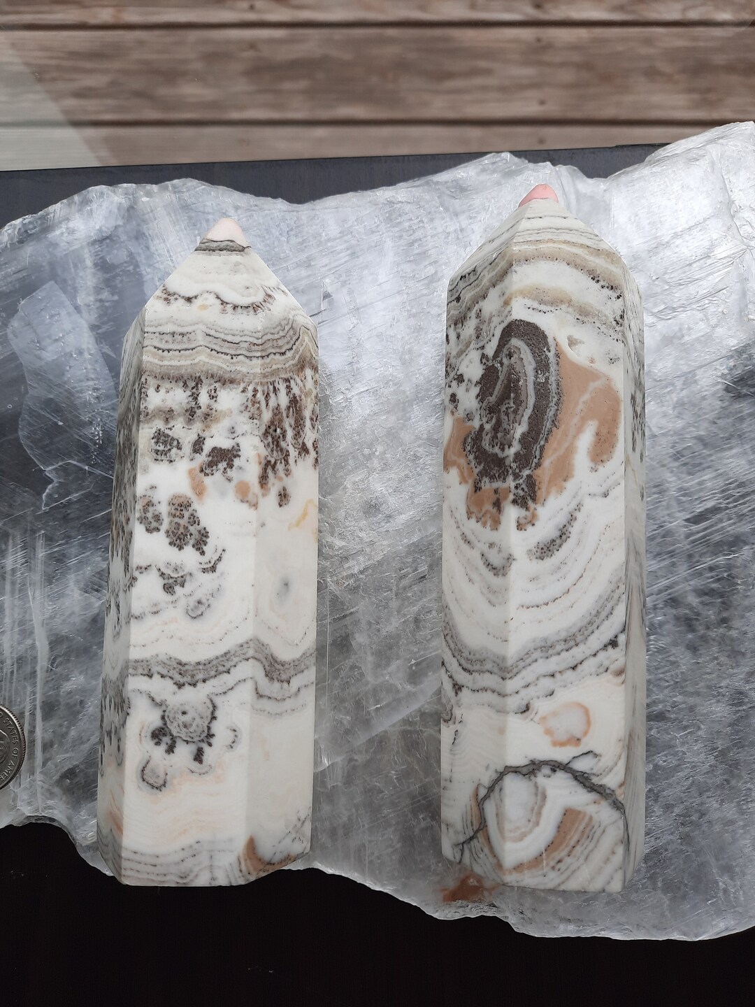 Tree Calcite, Banded Dendritic Calcite White, Black, Brown, Tan ...