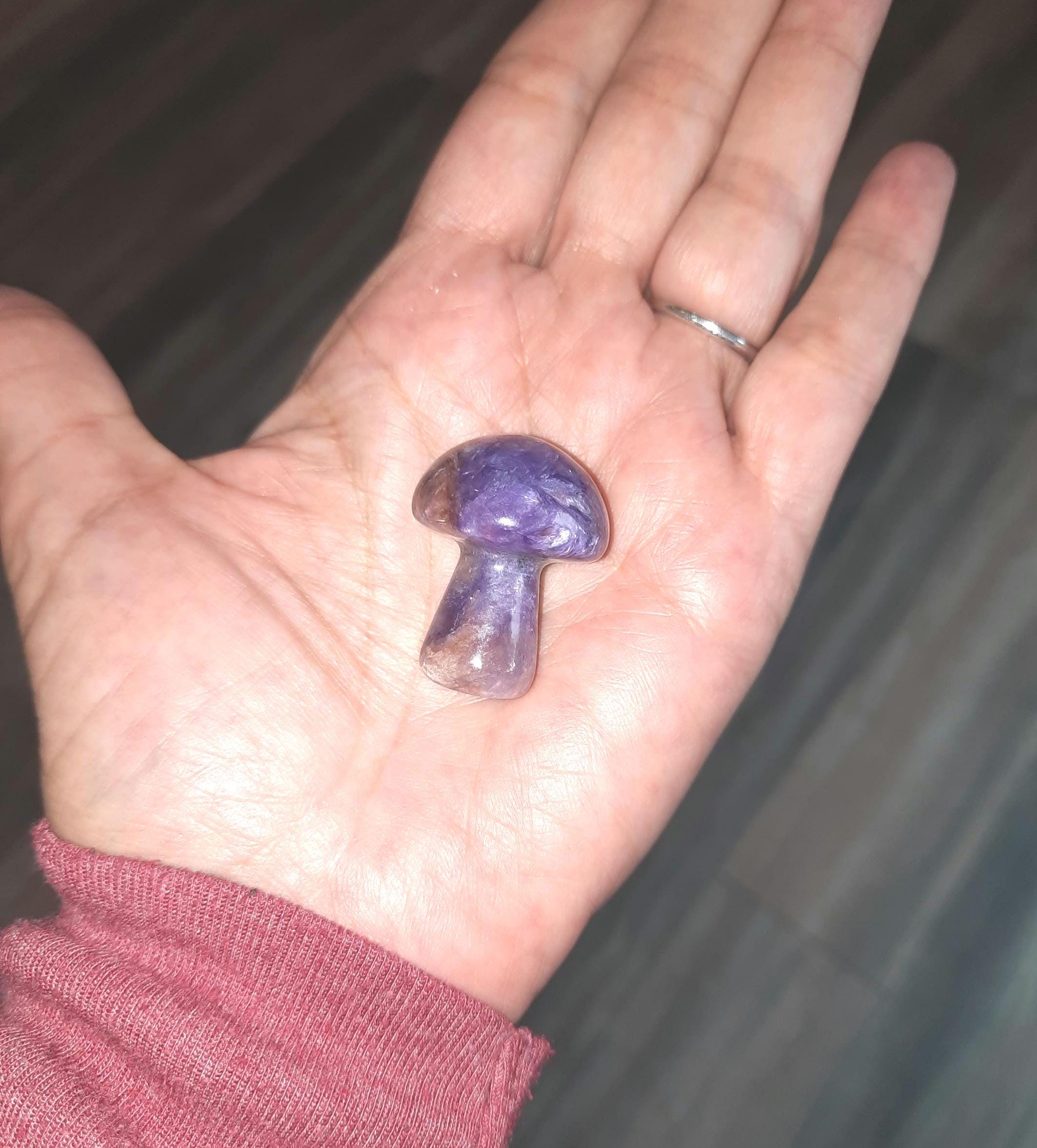 Charoite Mushroom, Decorative Piece, Healing Energy, Home Decor,  Meditation, Massage, Unique Gift, Cute, Fairy Core, Cottage, Whimsical