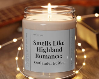 Highland Romance Candle – Soy Scented Candle, Sassenach Inspired Gift, Book Lover Candle, Rustic Scotland Decor, Literary Candle