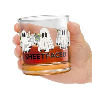 Halloween Whiskey Glass | Gift For Whiskey Lover | Bar Glass | Halloween Gifts For Him | Crow Gift | Bourbon Glasses | Whiskey Rocks Glass