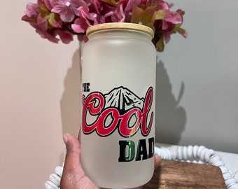 Cool Dad Beer Glass Can | Gift For Dad | Gifts For Him | Beer Glass | Father&#39;s Day Gift | Personalized Gift | Iced Coffee | Coffee Glass