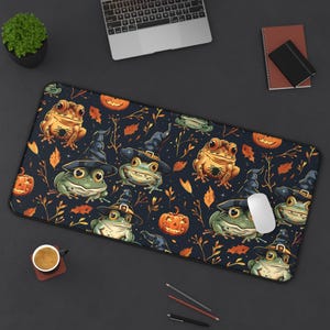 Cute Frog Desk Mat | Frog Mousepad | Xl Mousepad | Animal Print Desk Mat | Cute Desk Mat | Cute Desk Accessories | Large Deskmat Nature