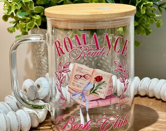Bookish Iced Coffee Cup | Book Lover Mug | Gift For Readers | Romance Book Reader | Coffee Glass Mug | Book Lover Gift | Bibliophile Gifts