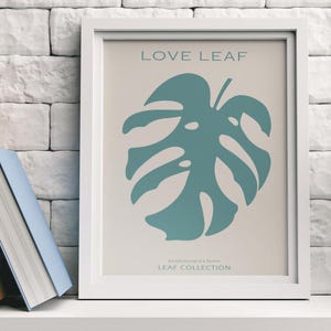 Tropical leaf art with lips, love poster, wall print, home decor, poetry, art gift.