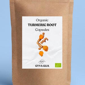 Organic Turmeric Capsules 100% Natural Curcuma Longa Root