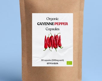 Organic Cayenne Pepper Capsules 100% Natural Capsicum Annuum