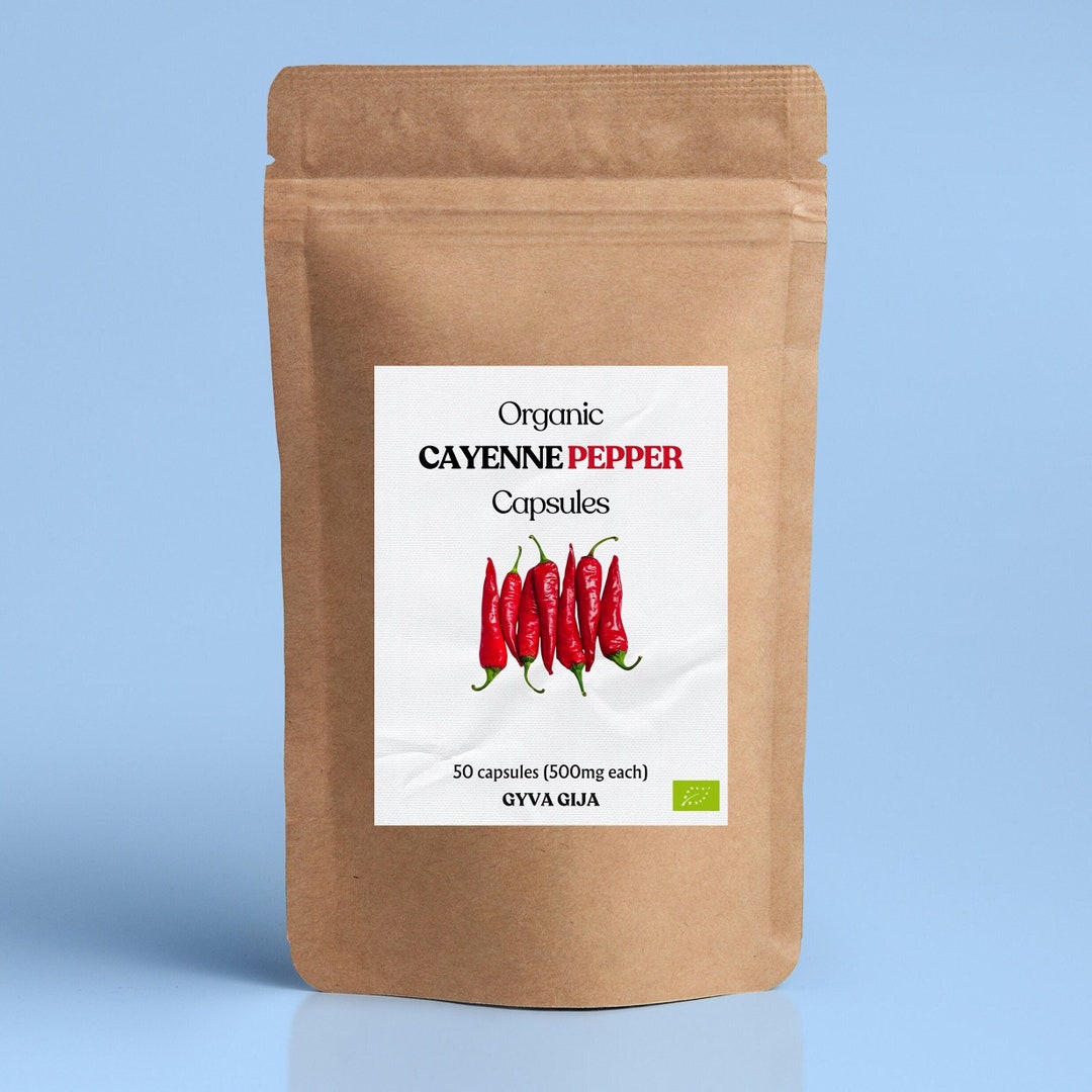 Organic Cayenne Pepper Capsules 100 Natural Capsicum Annuum Etsy