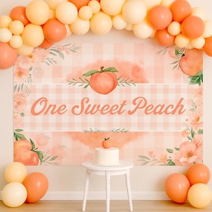 Sweet Peach First Birthday Banner: Baby Girl Party Decor (6x4 FT)