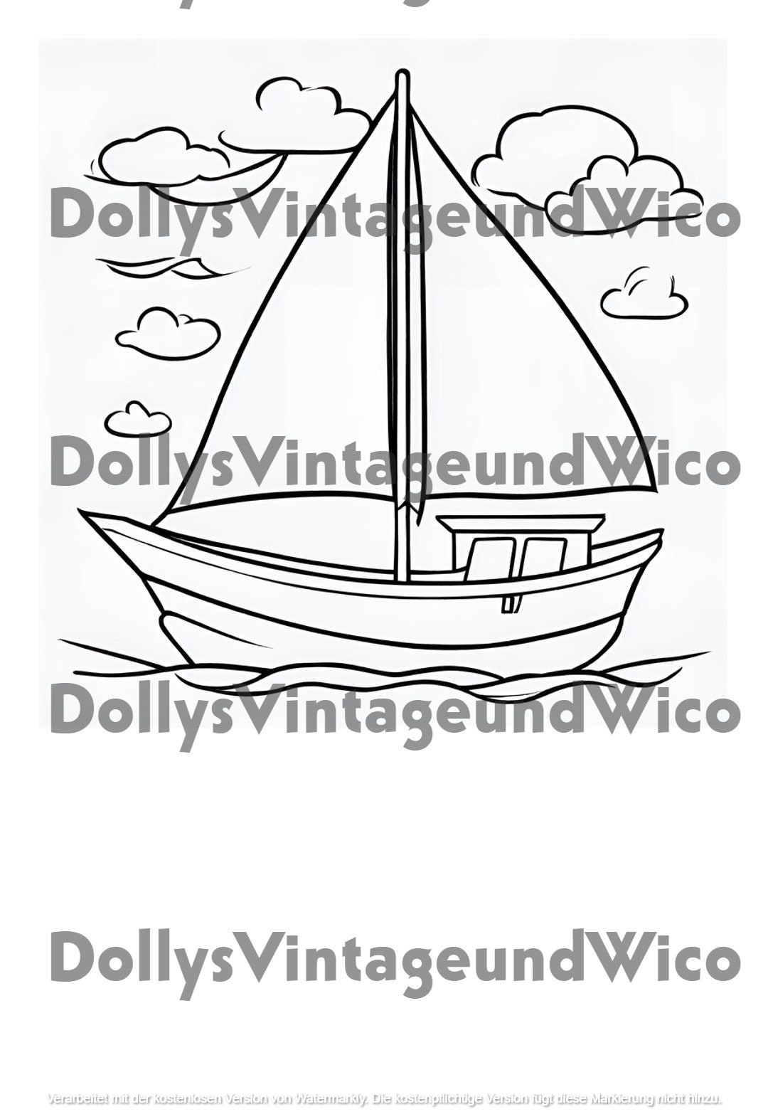  Ausmalbild, Malvorlage, Boot / Schiff / Segelschiff Für Kinder - Etsy Bildidee 