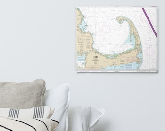 Cape Cod Nautical Chart: Metal Print, Posters, Canvas, Nautical Art, Maps, Sailing, Nautical Art from Annapolis, Newport, Nantucket and more