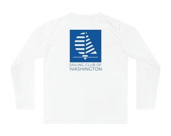 SCOW PERFORMANCE SHIRT (Square Logo): White Long Sleeve Tech Shirt