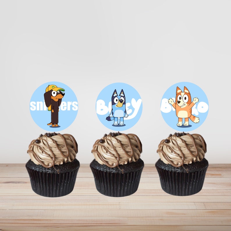 Bluey Birthday Cupcake Toppers centrepiececake Topper Etsy Canada