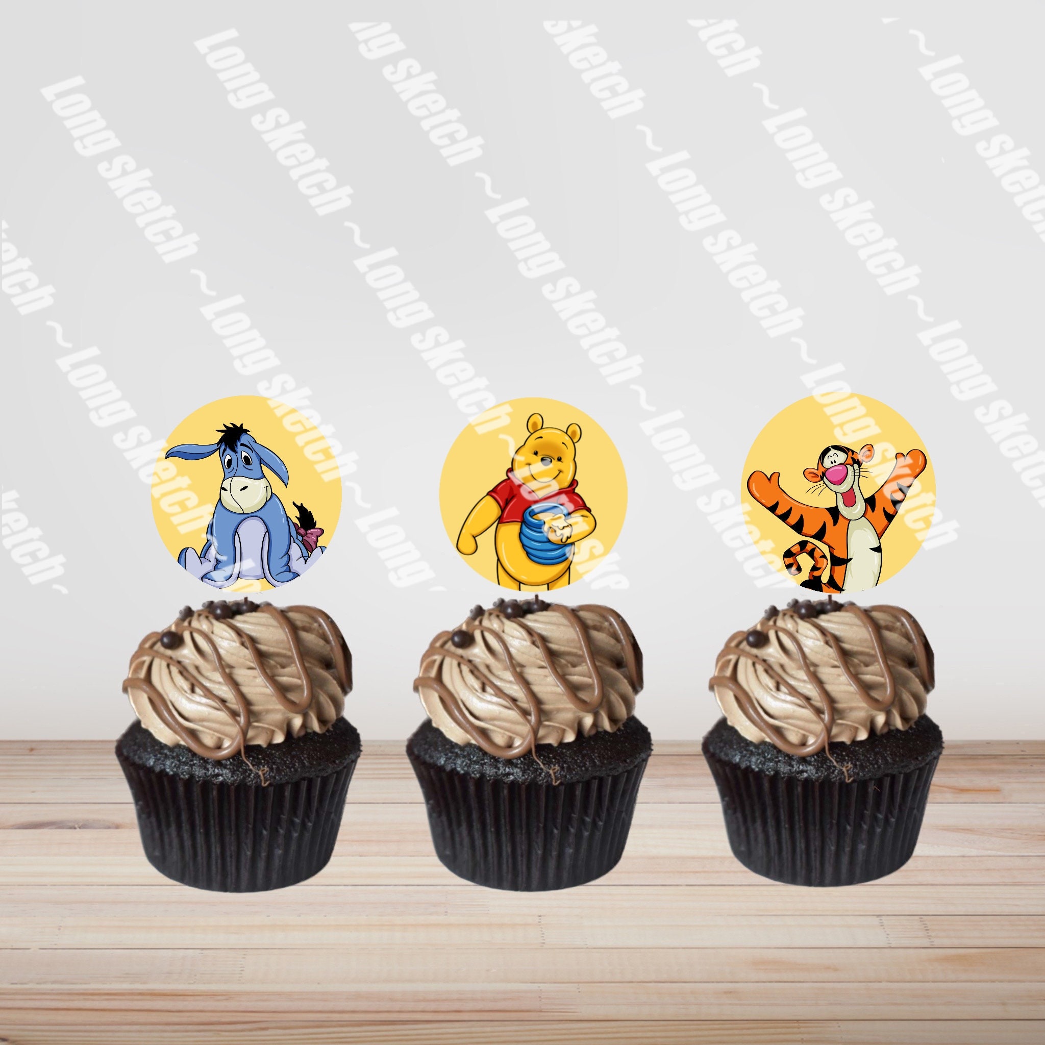 WINNIE THE POOH CUPCAKES TOPPERS - Cami Templates