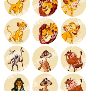 lion king Birthday cupcake toppers ,centrepiece,cake topper| digital,download,printable | watercolor ,kids party