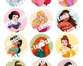 Disney princess  Cake Topper ，princess Birthday cupcake toppers ,princess cake topper| digital,download,printable  ,kids party
