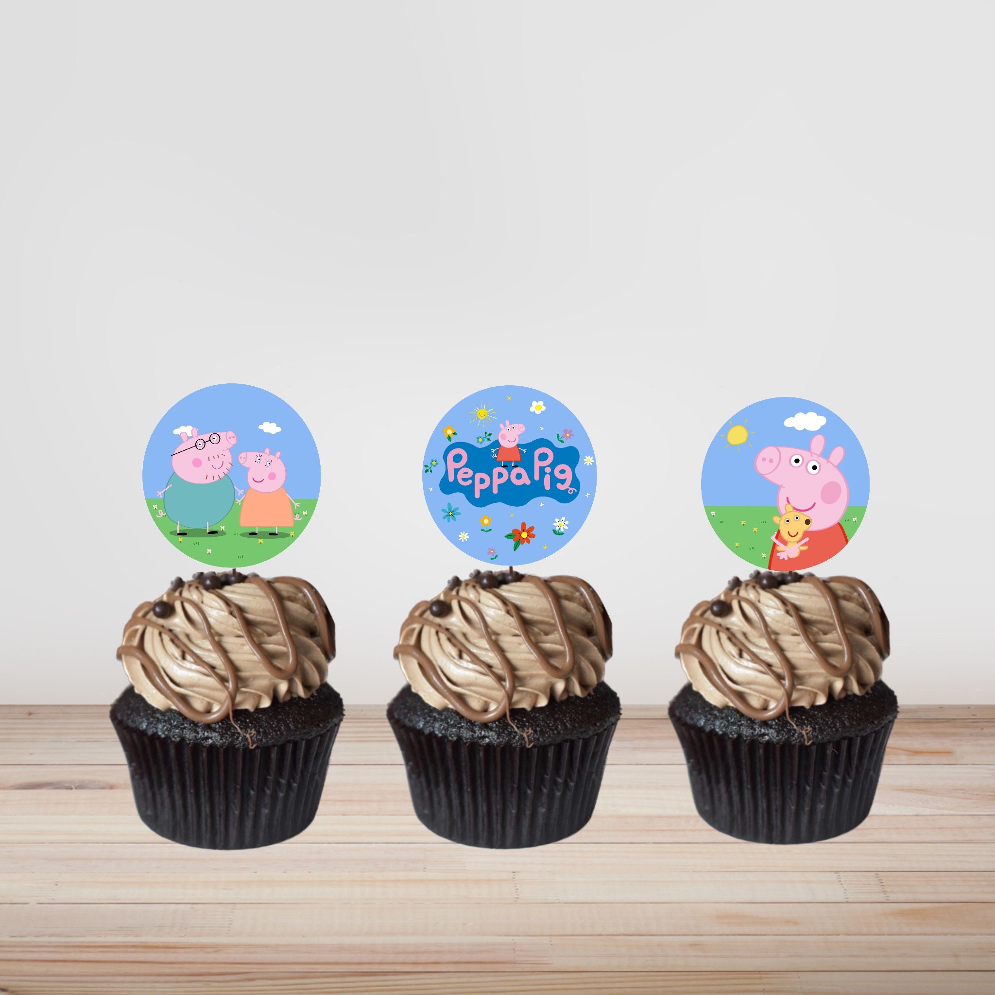 Peppa Pig Birthday Cupcake Toppers centrepiececake Topper - Etsy Canada