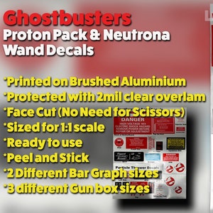 Ghostbusters Proton Pack and Neutrona Wand Decals
