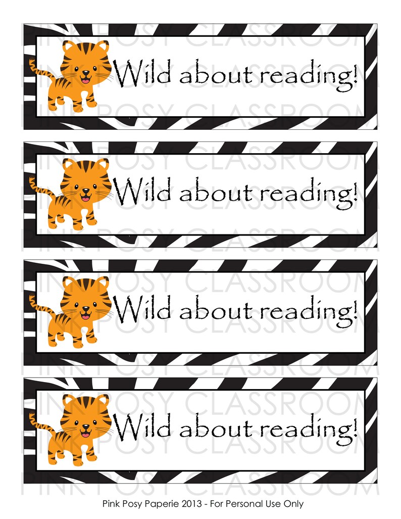 Safari Bookmarks Printable Bookmarks for Kids Printable Etsy