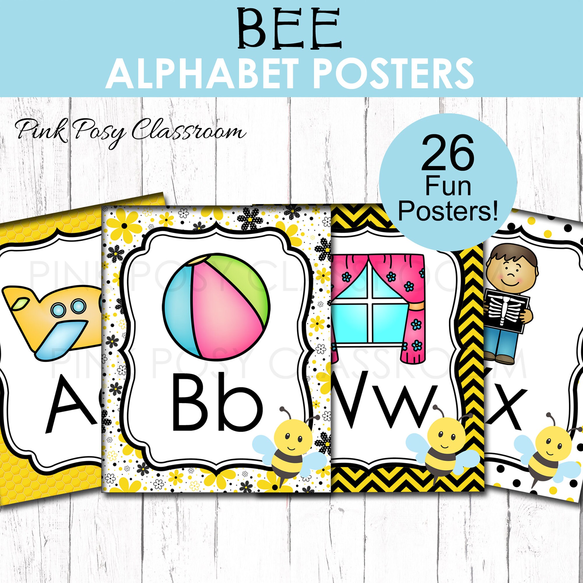 Alphabet Posters for Classroom Printable Alphabet Posters Etsy