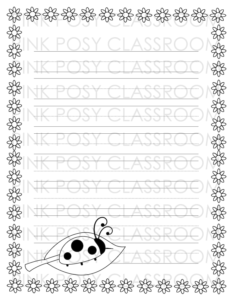 Ladybug Writing Paper Ladybug Stationery Printable Paper - Etsy