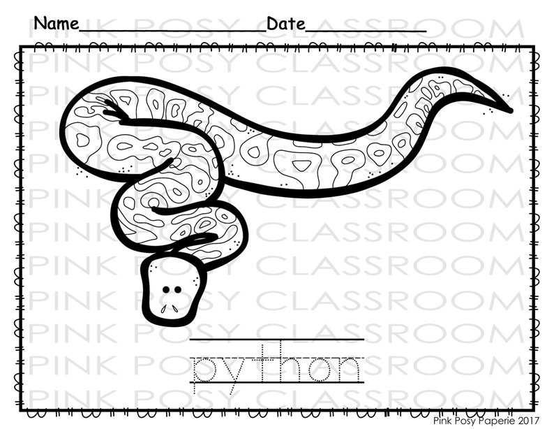 Oviparous Animal Coloring Pages, Color and Trace the Letters, Animal