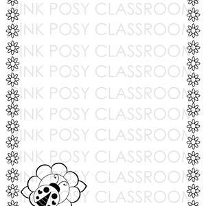 Ladybug Writing Paper, Ladybug Stationery, Printable Paper, Lined Paper ...