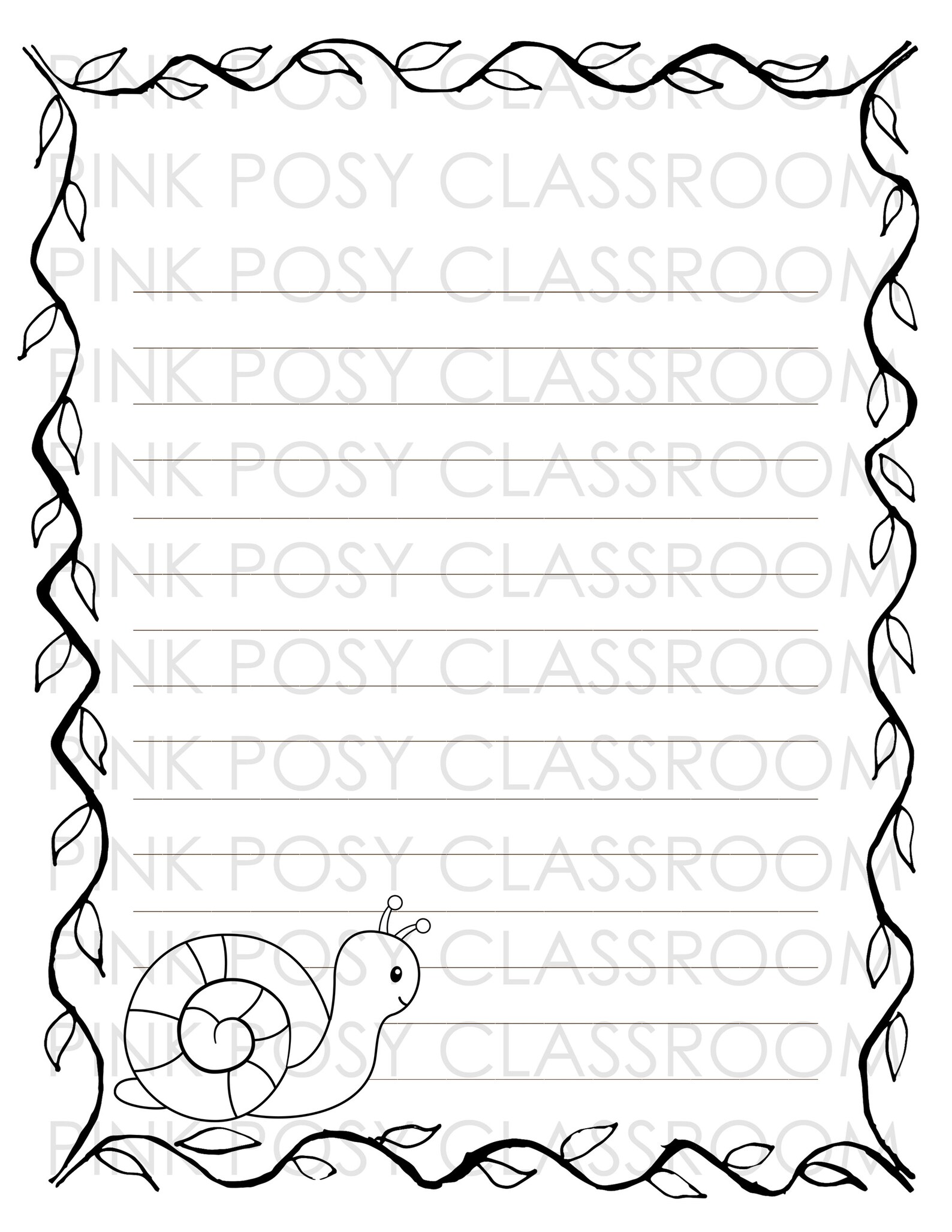 Insect Writing Paper, Insect Stationery, Printable Paper, Lined Paper ...