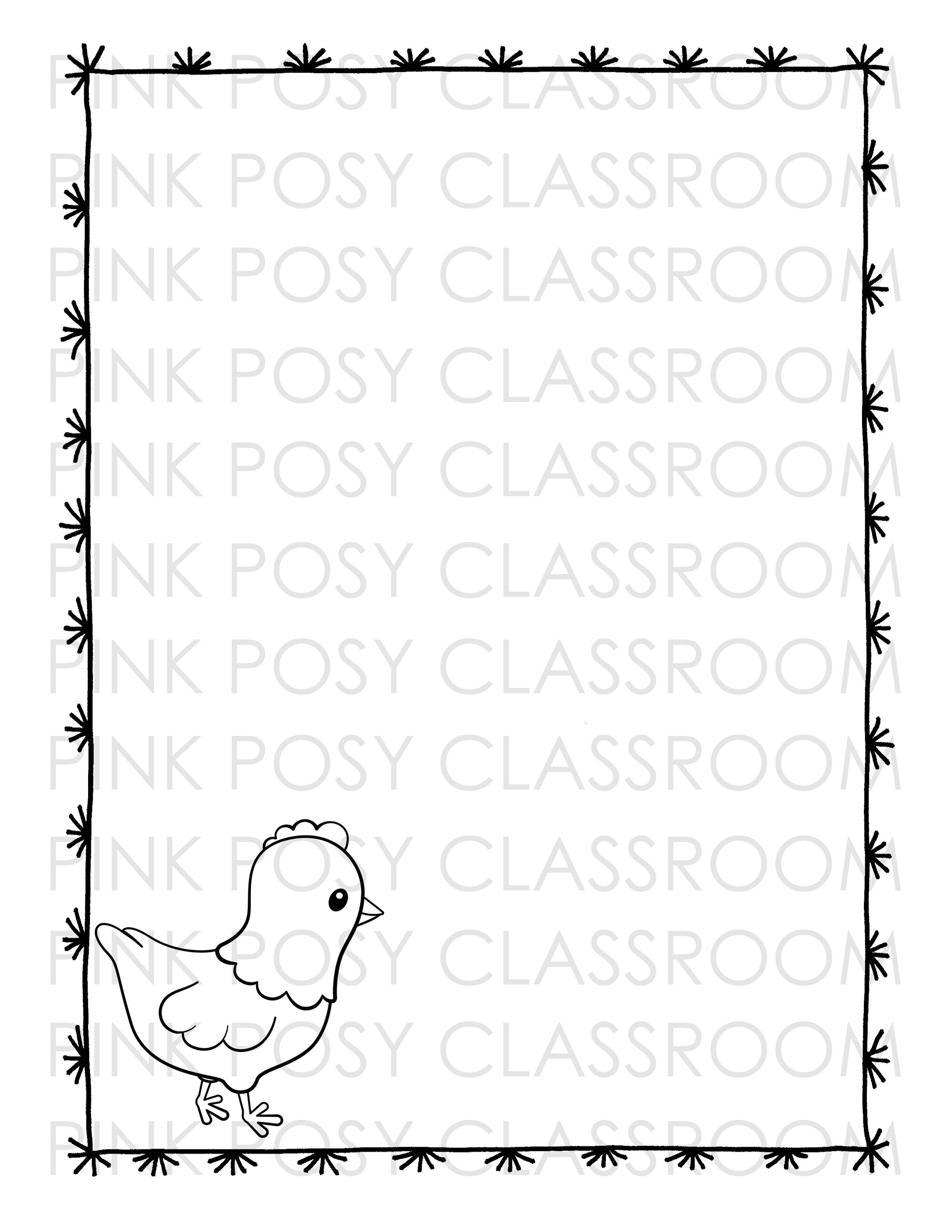 farm-animals-writing-paper-farm-animals-stationery-printable-paper-lined-paper-unlined-paper