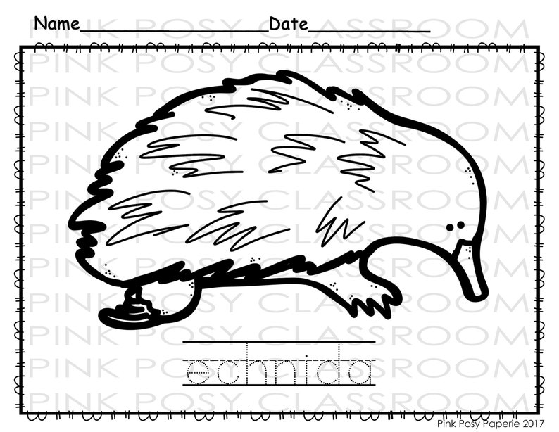 Oviparous Animal Coloring Pages, Color and Trace the Letters, Animal