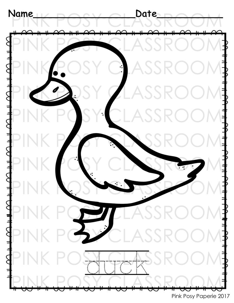 Oviparous Animal Coloring Pages, Color and Trace the Letters, Animal