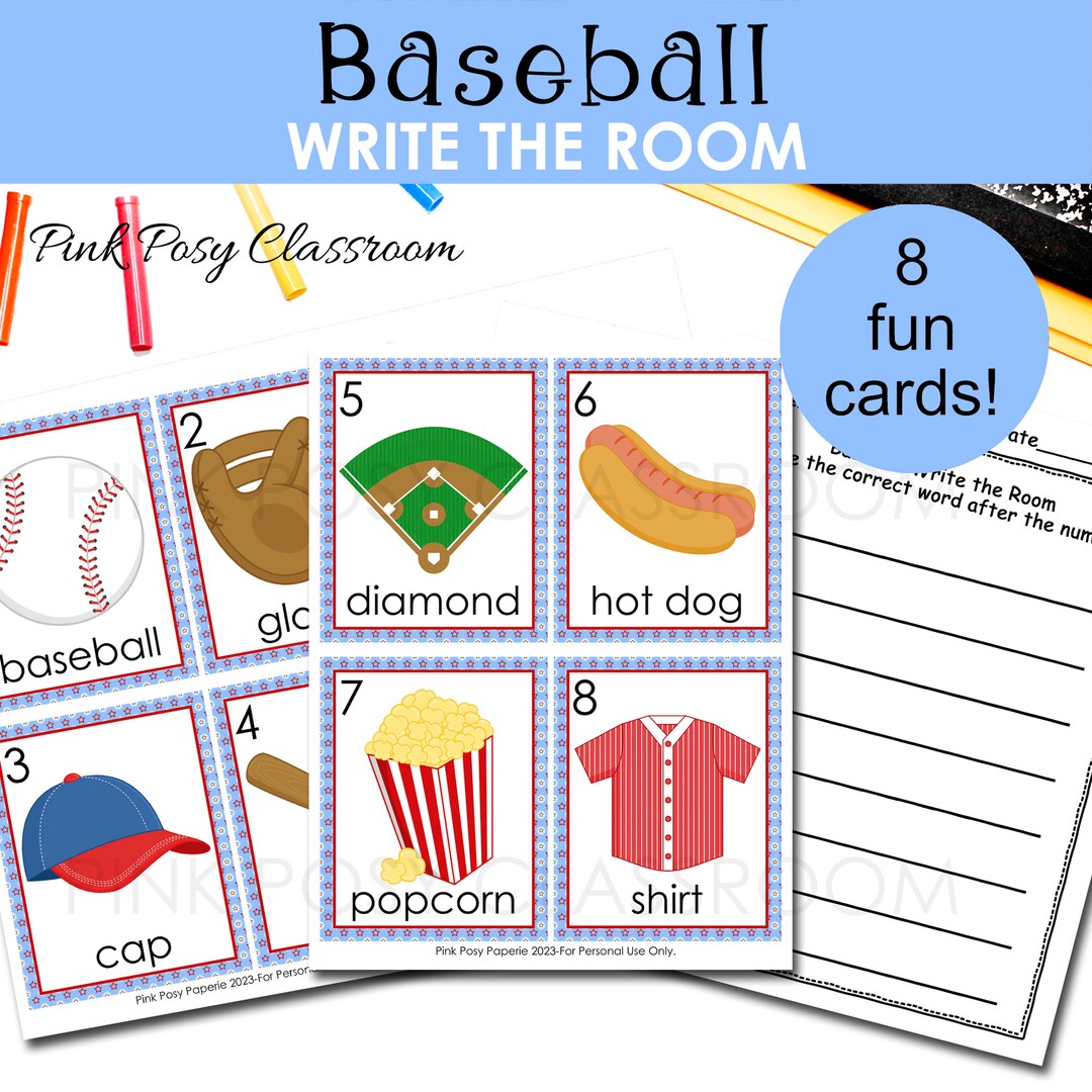 Baseball Vocabulary Cards Baseball Printable Literacy Etsy