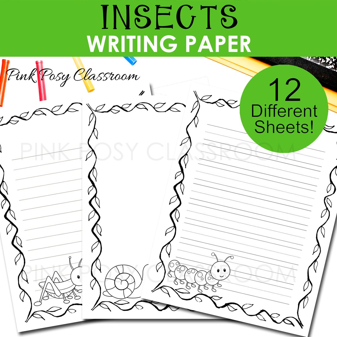 Insect Writing Paper Insect Stationery Printable Paper