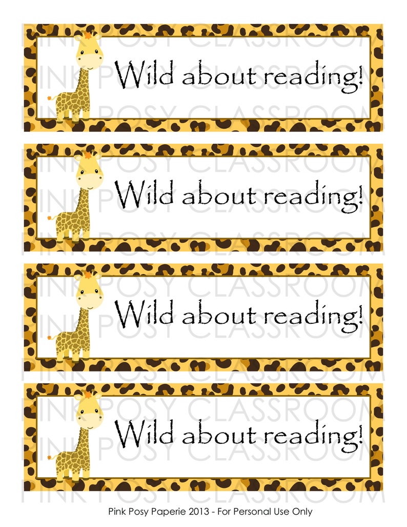 Safari Bookmarks Printable Bookmarks for Kids Printable Etsy