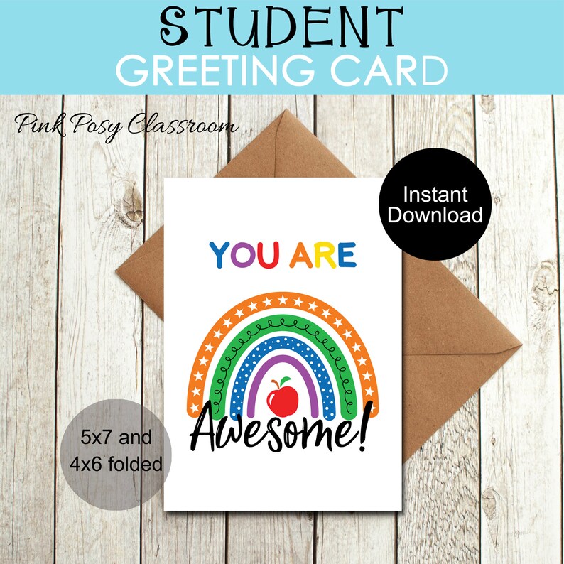 Printable Inspirational Greeting Card Card for Student You Etsy
