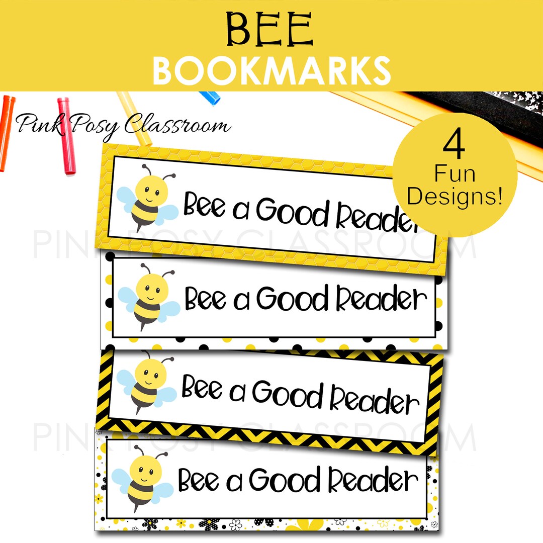Bee Bookmarks Printable Bookmarks for Kids Bee a Good Etsy