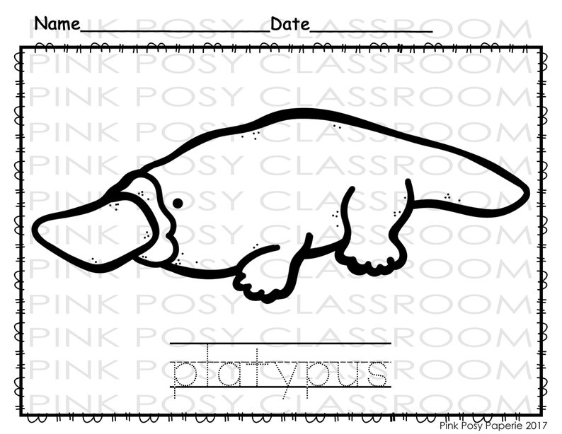 Oviparous Animal Coloring Pages, Color and Trace the Letters, Animal