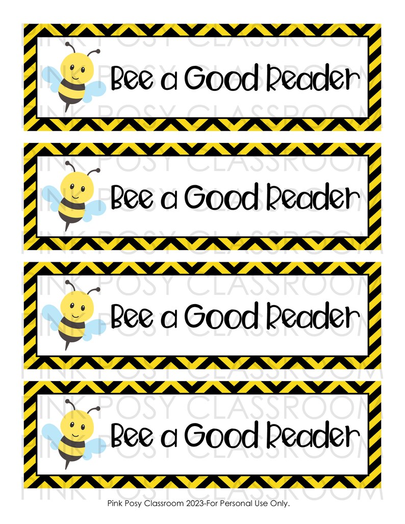 Bee Bookmarks Printable Bookmarks for Kids Bee a Good Etsy