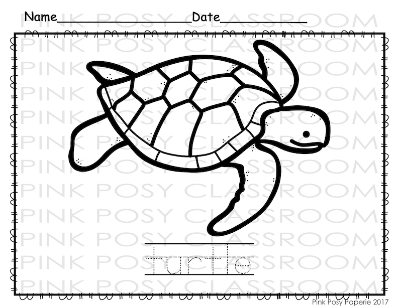 Oviparous Animal Coloring Pages, Color and Trace the Letters, Animal