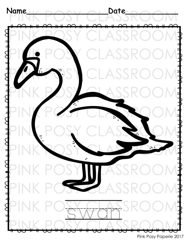 Oviparous Animal Coloring Pages, Color and Trace the Letters, Animal