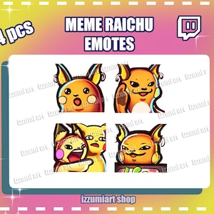 Raichu Emotes , 4pc, Emotes for Twitch or any stream