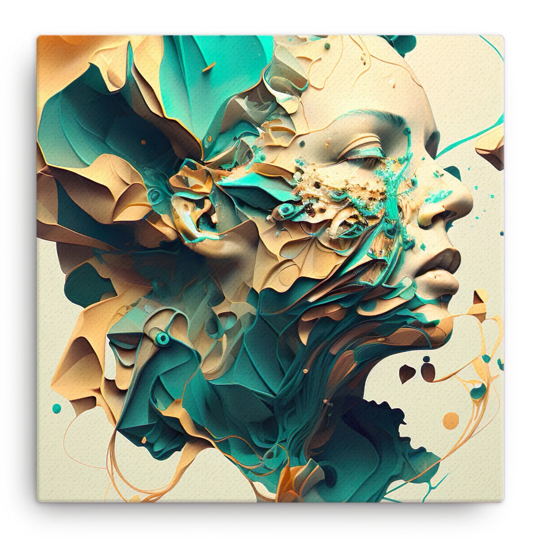 Jill Splash Canvas Abstract High Resolution Digital Art AI Etsy