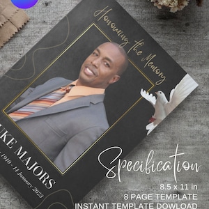 Funeral Order of Service Booklet (8.5 x 11 in)
