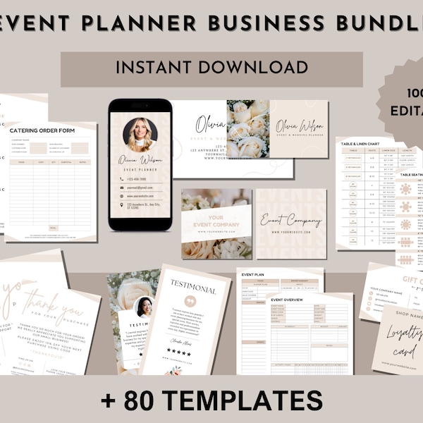 Event Planning Business Bundle | Event Planner Forms | Event Decor Contract | Event Planner Logo | Catering order form | Event Contract