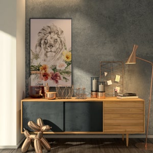 Digital poster - Lion -watercolor