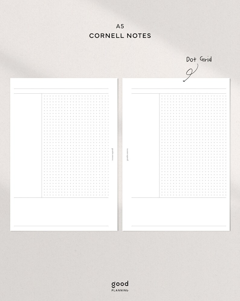 Cornell Notes Set| A5 | Printable PDF | Planner Inserts Template |lined ...