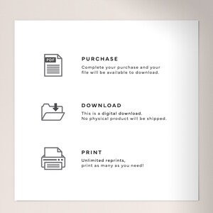 May include: How it works: Purchase, download, and print a digital file. The file is a PDF and can be printed as many times as needed.